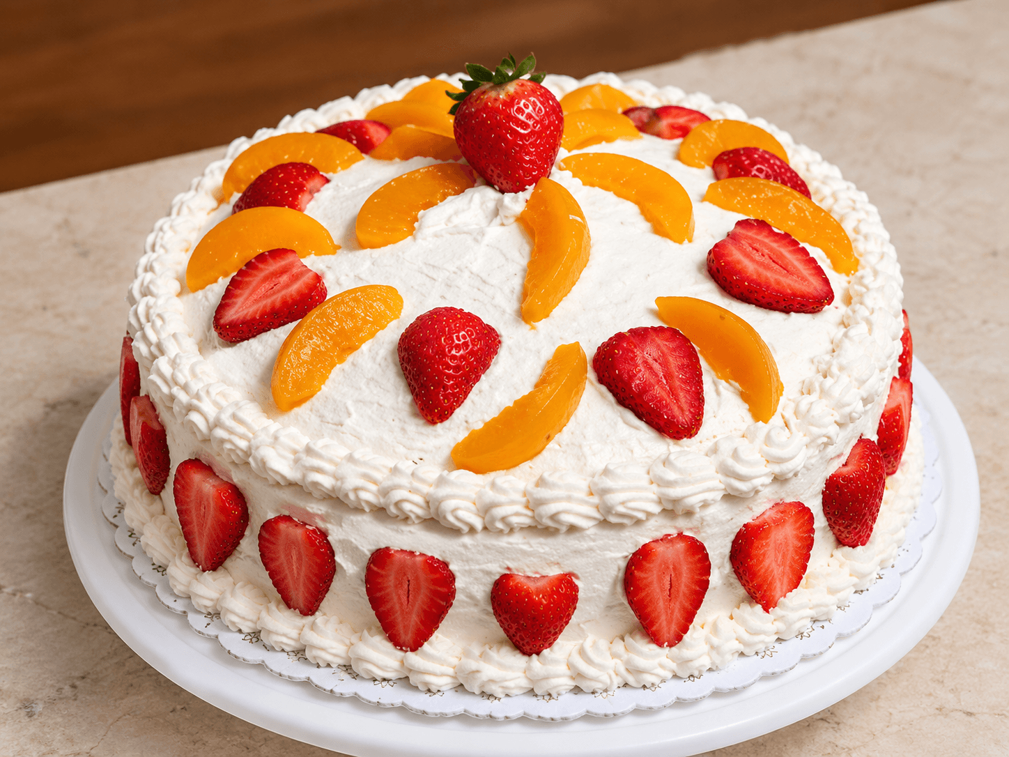 Torta de vainilla casera con crema
